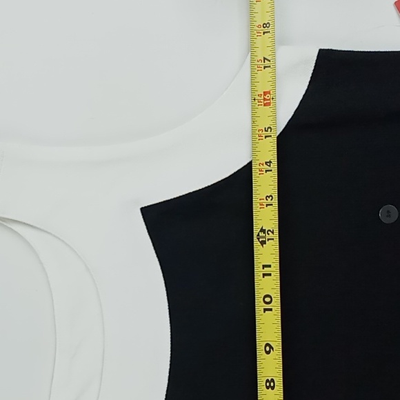 IZOD Women's Tank Dress Color Block Black/White Size S/P 100% Cotton - Picture 2 of 9